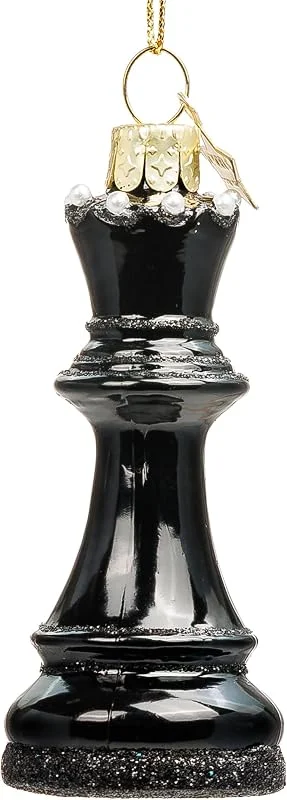 Besuche den SIKORA-Store SIKORA Schachfigur Dame besondere Weihnachtskugel aus Glas handbemalter Christbaumschmuck Deko Schach Geschenk Figur Weihnachten Anhänger Ornament - Trend Line - BS087 — Weihnachtsdeko