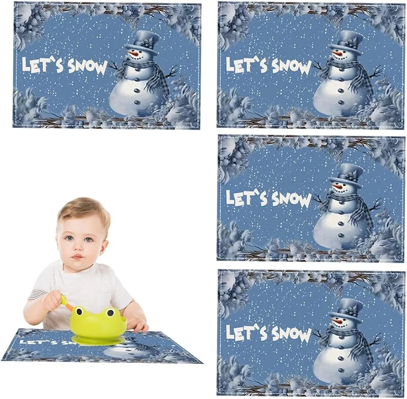 Marke: Generisch Festliche Tischsets 4-teiliges Set mit Weihnachts-Winter — Küche & Haushalt
