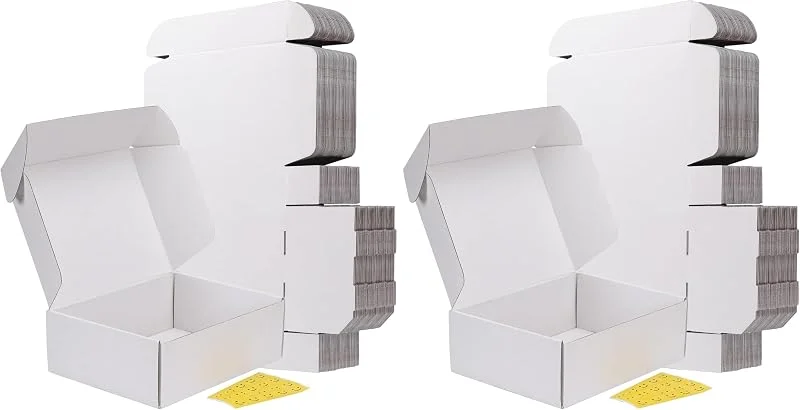 Besuche den RLAVBL-Store RLAVBL 20 Stück Doppelseitig Weiß Versandkartons, Maße: 30, 5 x 22, 9 x 10, 2 cm, einfach zu montieren, Ideal für Kleine Unternehmen (Packung mit 2) — Geschenkverpackung