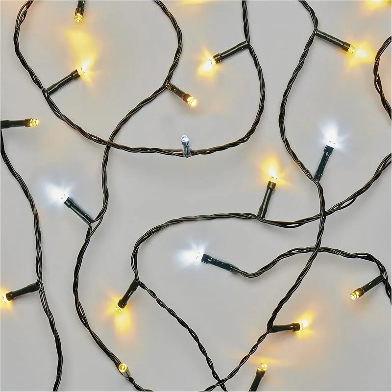 Besuche den EMOS-Store EMOS LED-Lichterkette warmweiß + blinkend kaltweiß für Innen und Außen, 18m lange IP44 Weihnachtslichterkette mit 180 LEDs, 6 Stunden Timer Funktion und Netzteil, für Party, Weihnachten, Deko — Weihnachtsbeleuchtung
