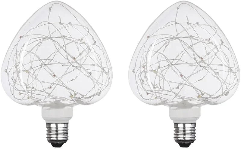 Besuche den NCC-Licht-Store NCC-Licht 2 x LED Lampe E27 Herzen 1, 5W warmweiß 2700K, dekorative Vintage Glühbirne mit Kupferdraht für Wohnraum und Deko — Kerzenlicht Abendessen
