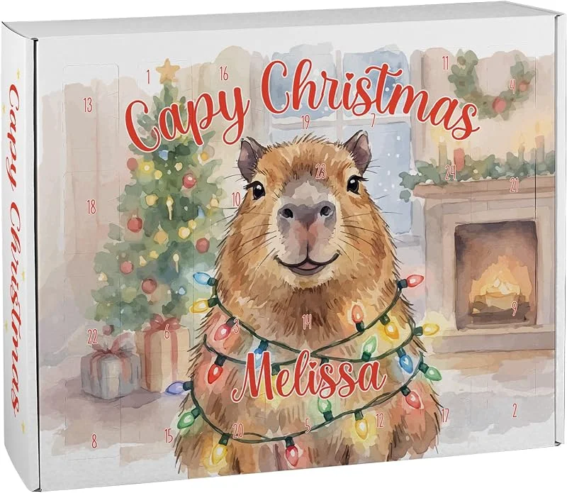 Besuche den Herz & Heim-Store Herz & Heim® Capybara Adventskalender zum Befüllen personalisiert mit Name — Advent und Tisch