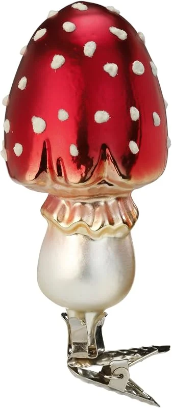 Besuche den Inge-glas-Store Christbaumschmuck Glas 10.5cm Fliegenpilz auf Clip mundgeblasen handbemalt Weihnachtskugeln rot weiß — Weihnachtsdeko