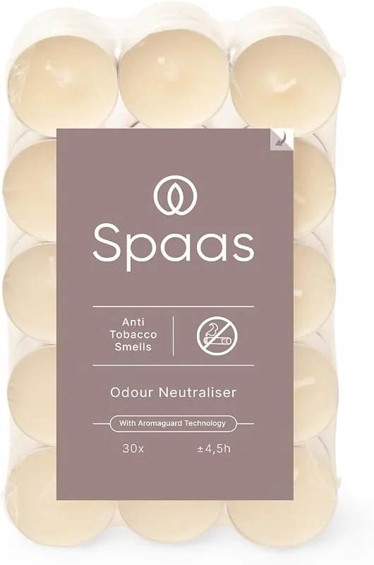 Besuche den Spaas-Store Spaas 30 Anti-Tabak Teelichter, ± 4, 5 Stunden - Elfenbein — Kerzenlicht Abendessen