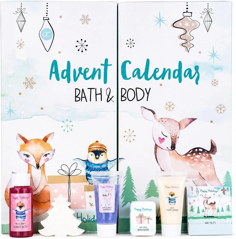 Besuche den accentra-Store Accentra Beauty Adventskalender HAPPY HOLIDAYS aufklappbare Box 24 Inhalte — Geschenkverpackung
