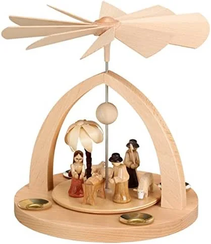 Besuche den Rudolphs Schatzkiste-Store Rudolphs Schatzkiste Tischpyramide Christi Geburt Natur BxHxT 20x23x20cm NEU Holzpyramide Weihnachtspyramide Designpyramide Wärmespiel Tischdeko Dekoration Weihnachten Wärmespiel Lichter Figur — Weihnachtsdeko