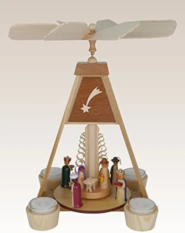 Besuche den Rudolphs Schatzkiste-Store Rudolphs Schatzkiste Pyramide Christi Geburt farbig mit Teelichtern HxBxT 32x22x25, 5cm NEU Weihnachtspyramide Tischpyramide Tischdekoration Kerze Dekoration Weihnachten Wärmespiel Lichter Figur Holz — Weihnachtsdeko
