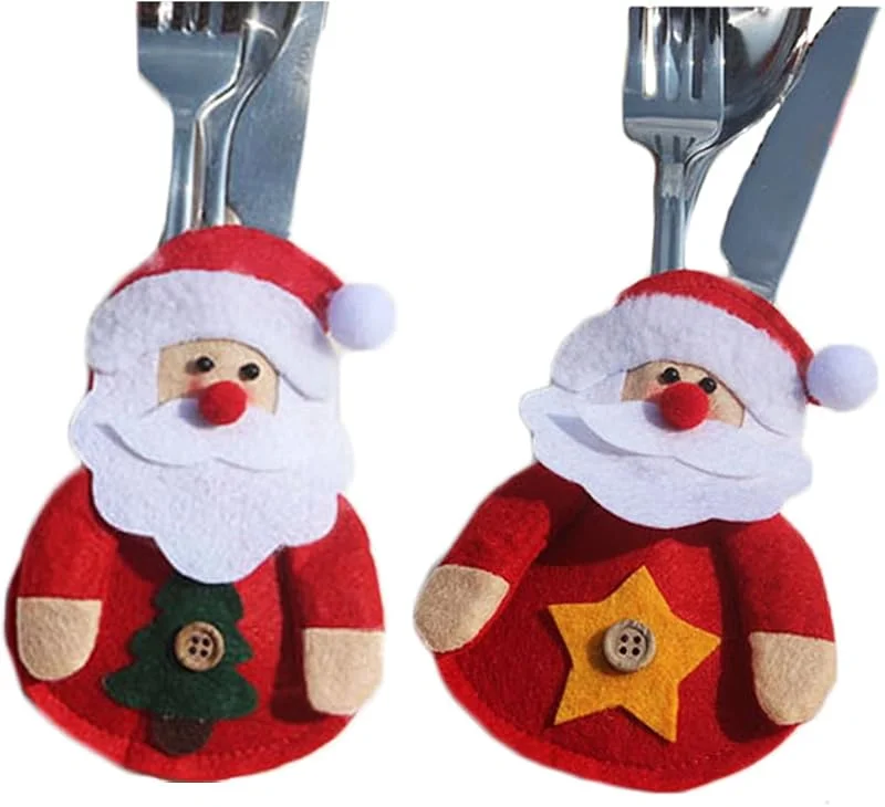 Besuche den Miya-Store Miya® super süß Weihnacht Party Bestecktasche Geschirrhalter, Tischdeko, Bestecktasche Besteckbeutel für Weihnachten, DIY Deko — Advent und Tisch