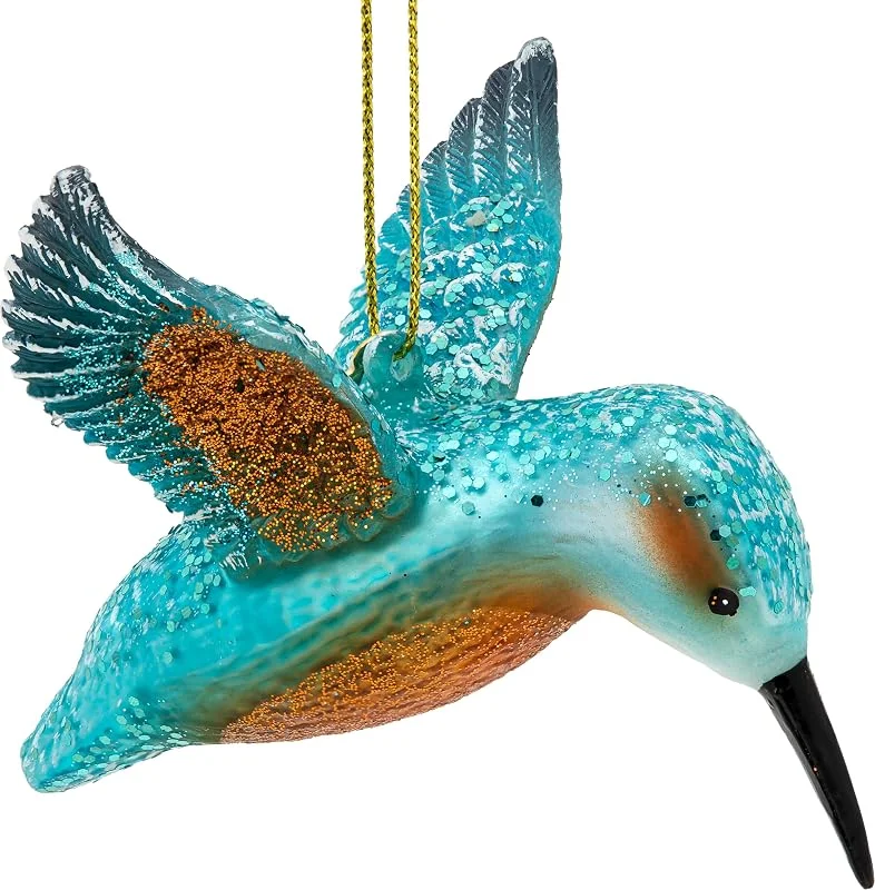 Besuche den SIKORA-Store SIKORA Eisvogel besondere Weihnachtskugel Glas Christbaumschmuck Deko Figur Weihnachten Anhänger Ornament - Trend Line - BS550 — Weihnachtsdeko