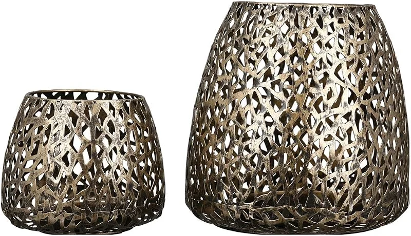 Besuche den Casablanca modernes Design-Store Casablanca Windlicht Purley antik-Gold.Metall — Kerzenlicht Abendessen
