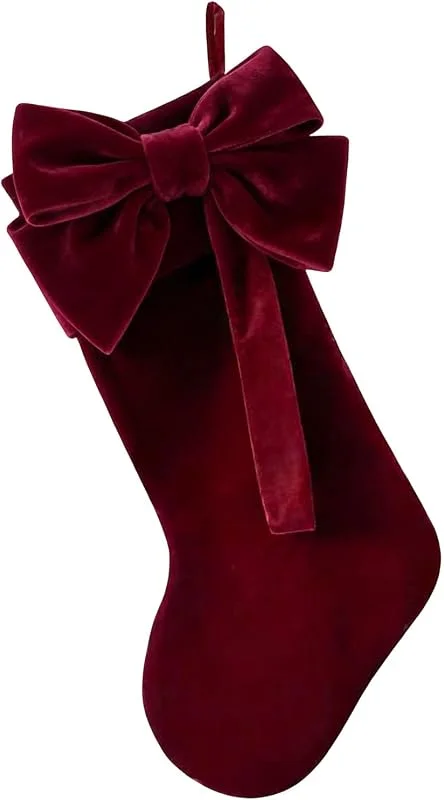 Marke: Genérico Weihnachtsstrümpfe - Samtschleifendekoration Weihnachtsstrumpfhose aus Plüsch mit weicher, eleganter hängender mit starker Schleife für Kamin, , Weihnachtsbaum, Treppengeländer — Weihnachtsmode