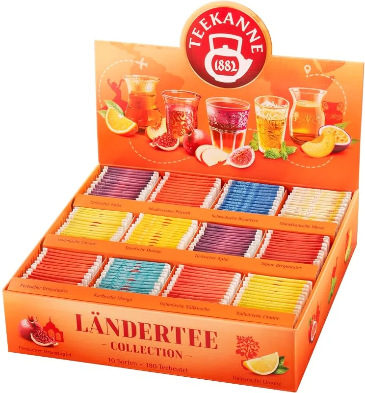 Besuche den TEEKANNE-Store TEEKANNE Ländertee Collection Box 180 Teebeutel (387g) — Geschenkverpackung