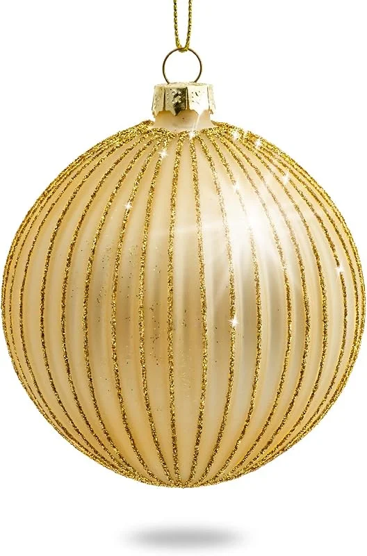 Besuche den SIKORA-Store SIKORA Highlights 4er Set ausgefallene Christbaumkugeln aus Glas Gold Weihnachtskugel Christbaumschmuck, Farbe, Modell:Modell Helsinki Gold, Höhe in cm:8 cm — Weihnachtsdeko