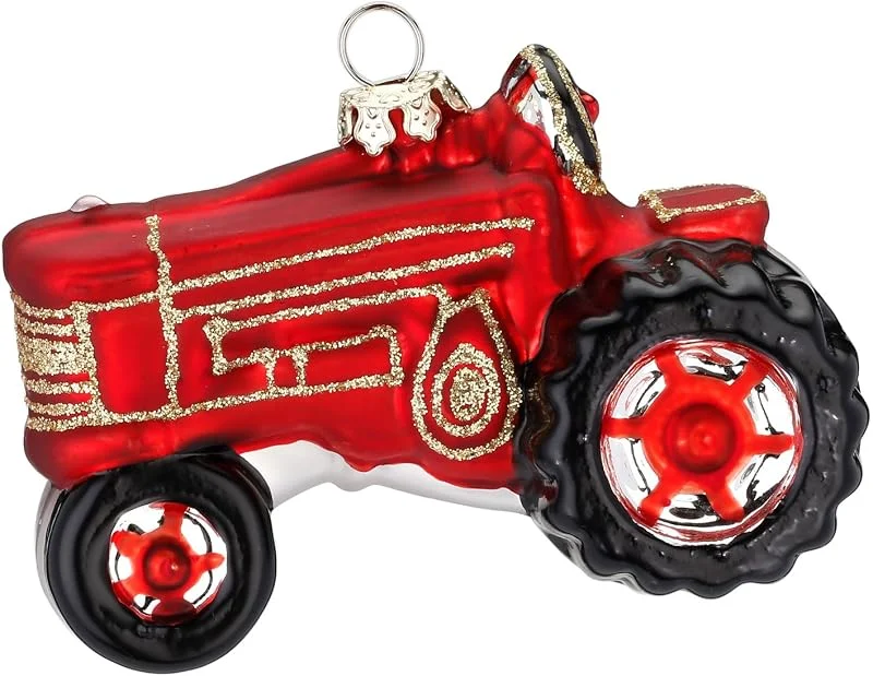Marke: MAGIC MAGIC Christbaumschmuck Figuren Weihnachtskugeln Weihnachtsschmuck Christbaumkugeln Deko Glas Trecker rot 9cm — Weihnachtsdeko