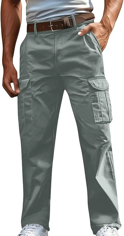 Marke: Generisch Generisch Cargohose Herren Lange Cargo Hose mit Reißverschluss Männer Bequeme Outdoor Hosen Freizeithose mit Taschen Arbeitshose für Alltag Wandern Reisen Camping Streetwear — Heizkleidung
