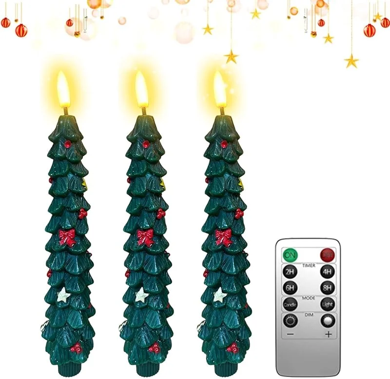 Marke: Generisch Flammenlose Weihnachtsbaumkerzen 3er Set LED batteriebetriebene Leuchter — Weihnachtsbeleuchtung