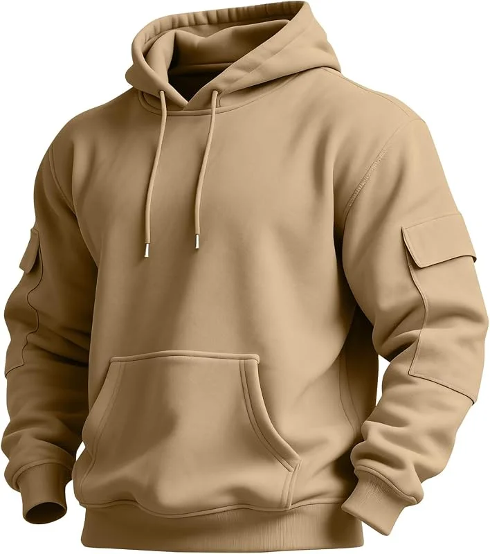 Marke: Generisch Generisch Casual Strickpullover Herren Fleece Hoodie Dicker Sherpa Gefüttert Waffel Außenstoff Winter Warmer Sweatshirt mit Känguru Tasche — Heizkleidung