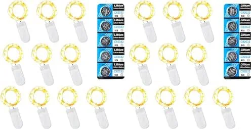Besuche den LEECOCO-Store LEECOCO 2er Set LED Lichterkette 1m 10 LEDs Batterie, Warmweiß, 20 Stück (2 Boxen mit je 10), Mini Fairy Lights für Weihnachten, Hochzeit, Party, DIY Deko — Kerzenlicht Abendessen