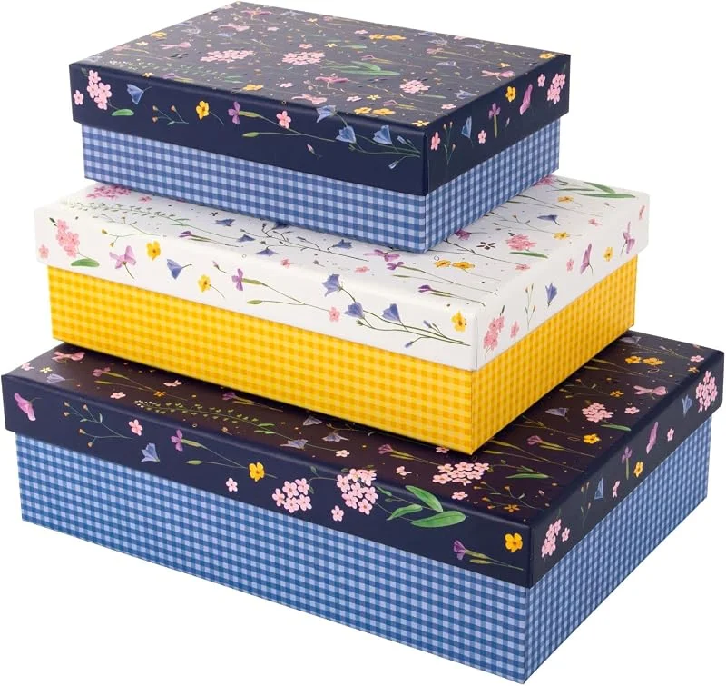 Besuche den goldbuch-Store goldbuch 85154 Kartonagen 3er Set Meadow Miracles, Geschenkboxen rechteckig — Geschenkverpackung