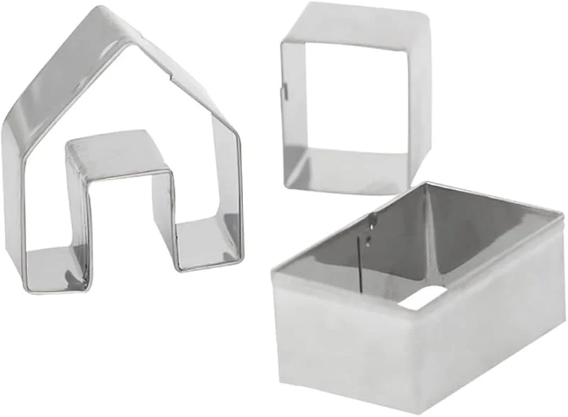 Marke: SMELEYOU Lebkuchenhaus Keksschneider 3pcs Edelstahl Metall Backformen kleine Lebkuchenmann Mann Haus Kit Xmas Haus Backform Weihnachtsdekorationen — Weihnachtskueche
