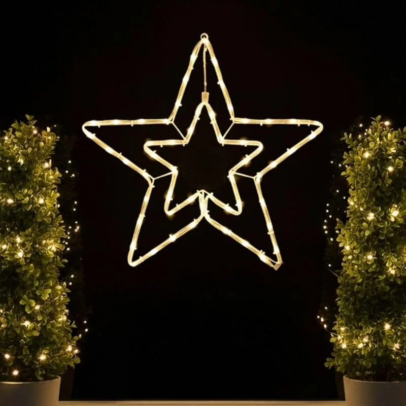 Marke: Kamelio LED Weihnachtsstern Fenster, 54 LEDs, Batterie & Timer, Saugnapf — Weihnachtsbeleuchtung