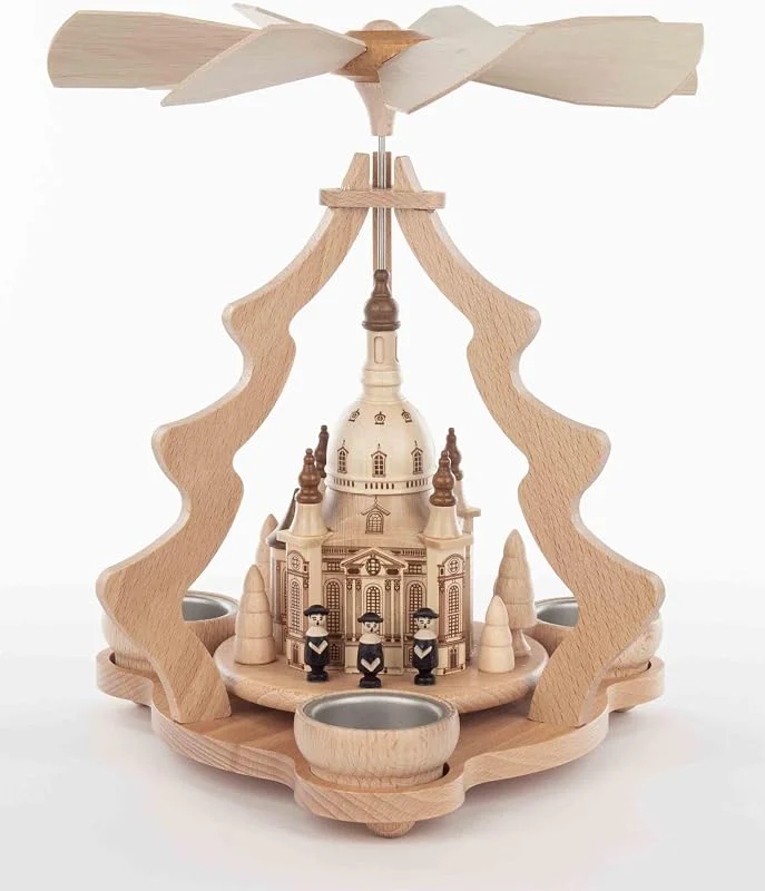 Besuche den Rudolphs Schatzkiste-Store Rudolphs Schatzkiste Tischpyramide Kurrende schwarz mit Frauenkirche HxLxB 26x26x27cm NEU Pyramide Minipyramide Holzpyramide Seiffen Erzgebirge Weihnachten Wärmespiel Lichter Figur Holz Flügel — Weihnachtsdeko