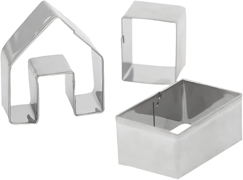 Marke: DAGLLGEW Lebkuchenhaus-Ausstechform, 3-teilig, Edelstahl, kleine Lebkuchenhaus-Backform, Weihnachtshaus-Backform, Lebkuchen-Set, Lebkuchenmännchen-Ausstechformen, Lebkuchen-Ausstechform — Weihnachtskueche
