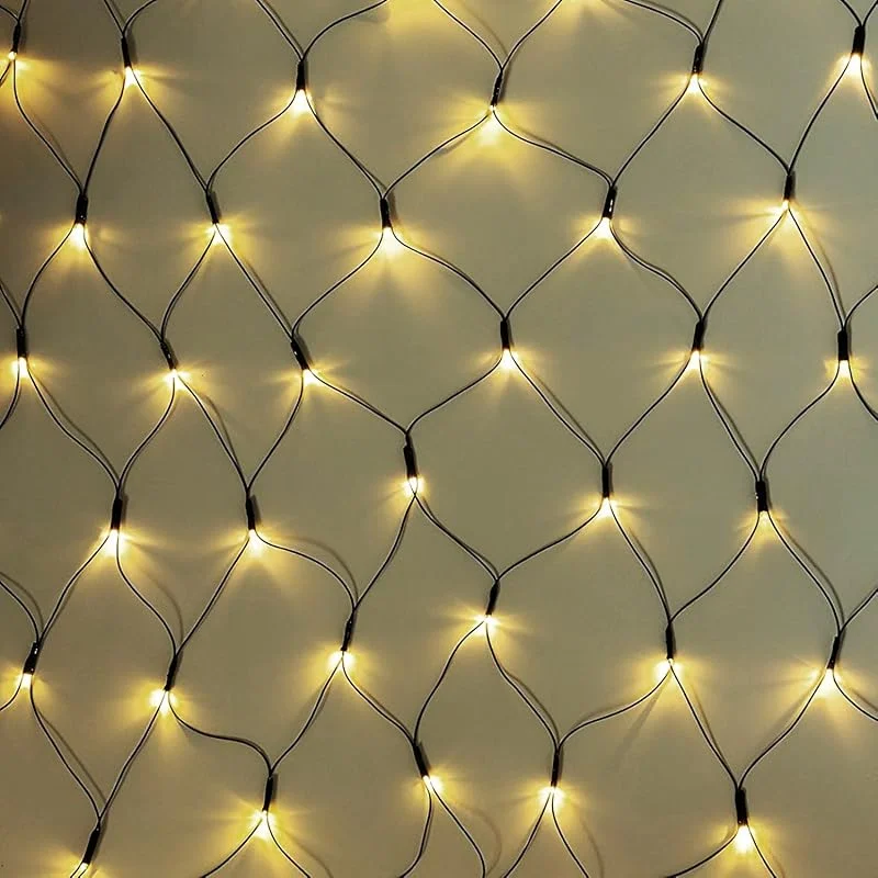 Marke: LINDER 240 er LED Lichternetz Strom für außen Strom Lichtfarbe warmweiss Kabel grün — Weihnachtsbeleuchtung