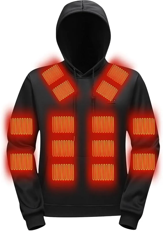 Marke: AEGJEGVD Beheizbarer Hoodie Damen Herren Kapuzenpullover 31 Heizzonen Beheizbarer — Heizkleidung