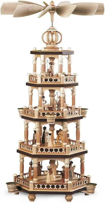 Marke: Müller Pyramide Heilige Geschichte 4-stöckig Natur 65cm - Müller Erzgebirge — Weihnachtsdeko