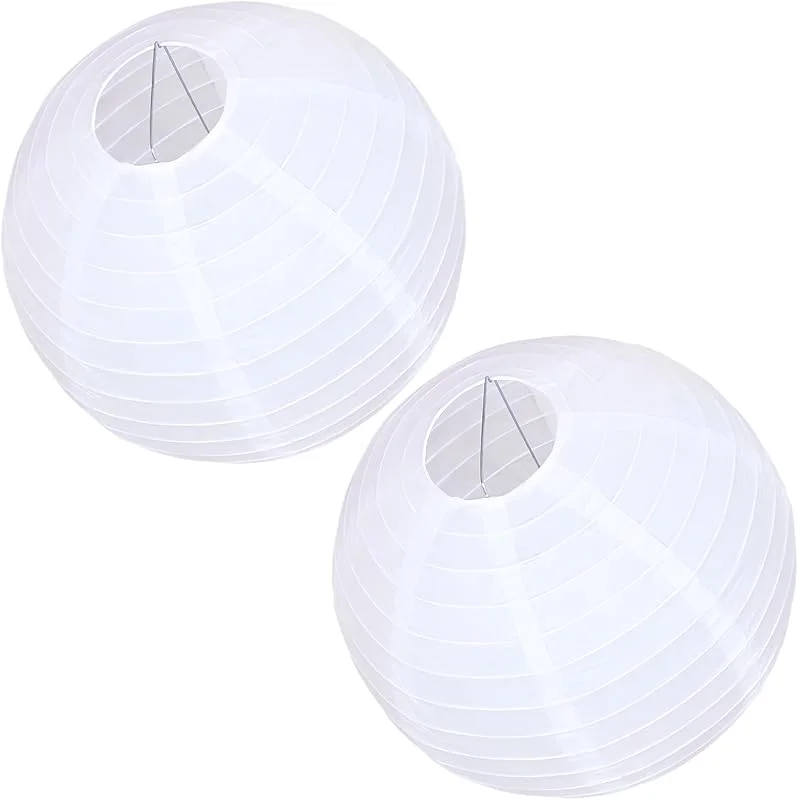 Besuche den lokxmve-Store 2 Stück Lampenschirm Papier Rund Lampions Weiß Papierlampenschirm 20cm — Kerzenlicht Abendessen