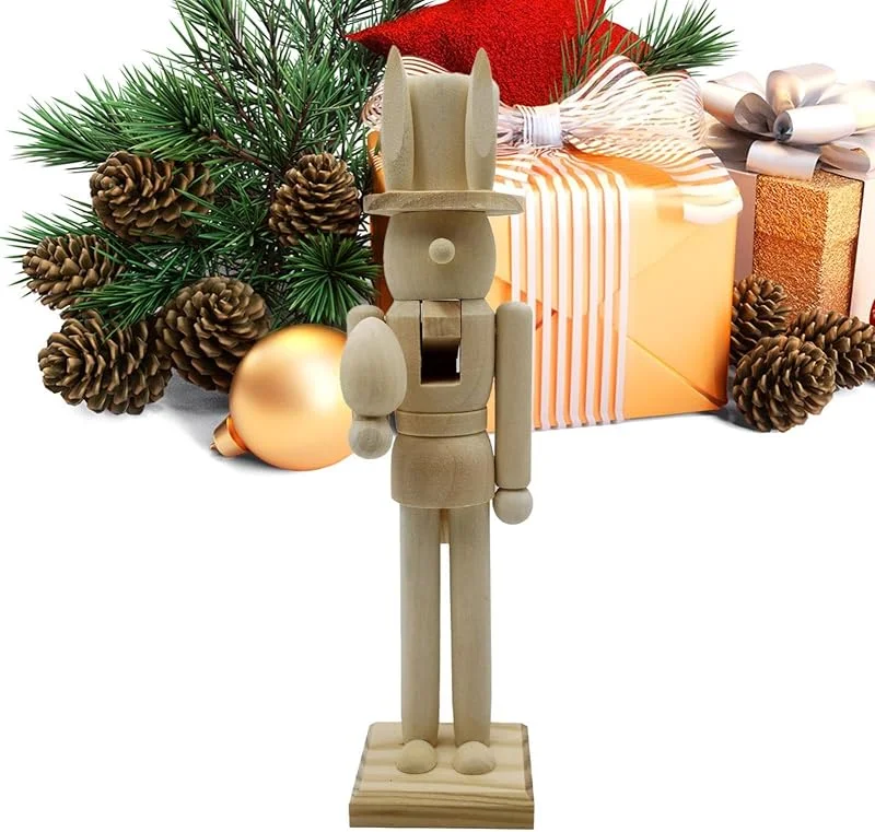 Marke: Generisch Weihnachtliche bemalbare Nussknacker aus Holz 30, 8 cm bemalbare Holzfigur — Weihnachtsdeko