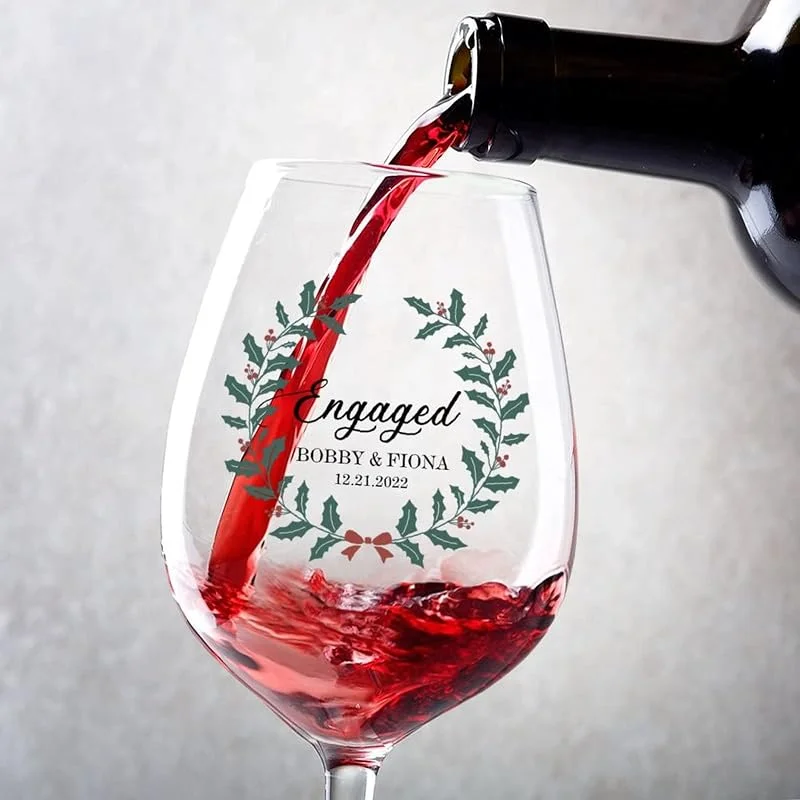 Marke: Rimego Weingläser Set mit 2 Stück, Verlobungsgeschenke, Stiel, Weinglas 482 ml, individuelle Weingeschenke für Frauen und Männer zum Geburtstag, Weihnachten und besonderen Anlässen — Wein und Festtafel