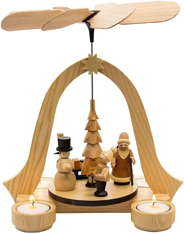 Besuche den Rudolphs Schatzkiste-Store Rudolphs Schatzkiste Pyramide Weihnachtszeit Natur mit Teelichter BxHxT 24, 5x26x20cm NEU Christmas Weihnachtsfest Weihnachtspyramide Holzpyramide — Weihnachtsdeko