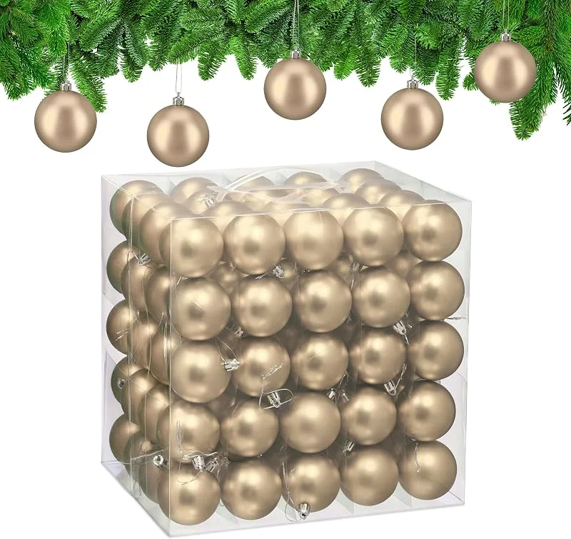 Besuche den Relaxdays-Store Relaxdays Weihnachtskugeln 100er Set, Weihnachtsdeko, matt, Christbaumkugel, Tannenbaumschmuck in ∅ 6 cm, Farbwahl