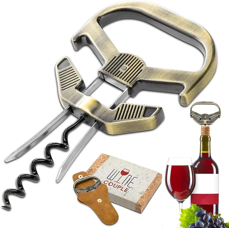 Marke: LUCYLANKER Ah So Weinöffner für Vintage-Flaschen, alter Weinkorkenzieher mit tragbarem Lederetui, Korkenzieher mit zwei Zinken, für Weinkenner & Sammler zum Entkorken, ideale Geschenke für Weinliebhaber — Wein und Festtafel