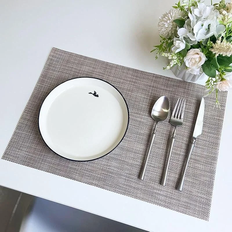 Besuche den Epinki-Store Epinki Tischset Stoff Abwaschbar Quadratisch, 2er Set PVC Platzsets Weihnachten Abwaschbar Falsche Leinen Gewebt Texture Anti-Rutsch, Tischuntersetzer Deko Hell Braun für Tisch Bar, 30x45CM — Küche & Haushalt