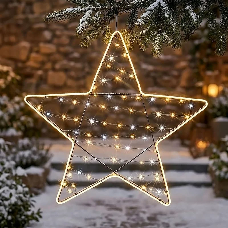 Besuche den Spetebo-Store Metall Leuchtstern 80 LEDs mit Timer und Netzteil für Außen - 62cm — Weihnachtsdeko