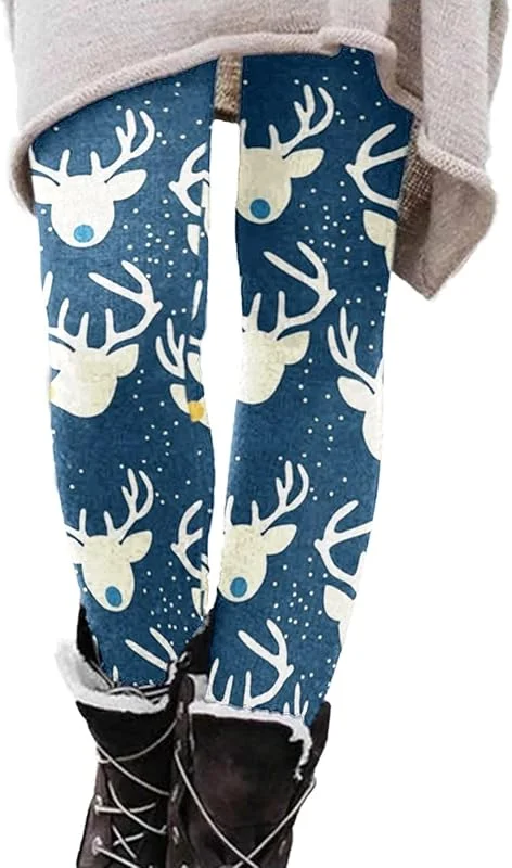 Marke: Generisch Generisch Christmas Leggins Damen Lang Baumwolle Gefütterte Lang Baumwolle Winterleggins Gemusterte Elegant Strumpfhose Weihnachtsleggings Große Größen Sport Xmas Pants Sportleggins — Weihnachtsmode