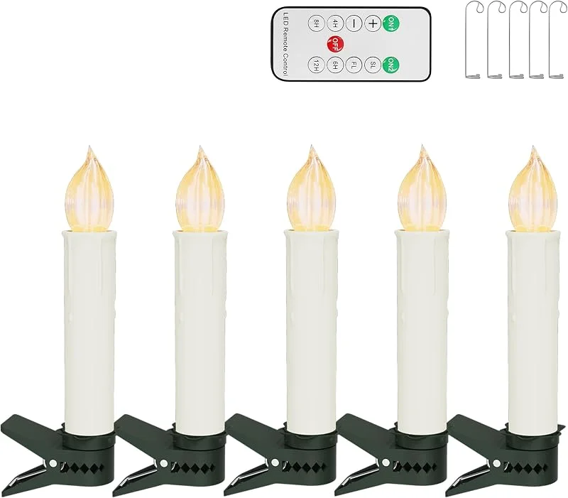 Besuche den ACXIN-Store ACXIN LED Baumkerzen Warmweiß Kabellos LED Kerzen mit Timer, 10er Set — Weihnachtsbeleuchtung