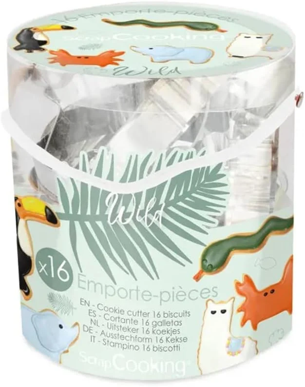 Besuche den ScrapCooking-Store ScrapCooking - 16er Tiere Ausstechform Set - Plätzchen Ausstechformen Keksausstecher - 16 Stück - Lama, Fuchs, Eichhörnchen, Elefant, Schildkröte, Bär, Dino - Backform Ausstecher aus Edelstahl - 2028 — Weihnachtskueche