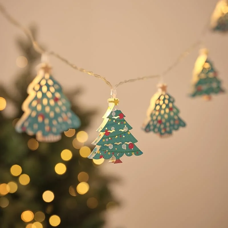 Besuche den Lights4fun-Store Lights4fun LED-Lichterkette mit 10 Metall-Weihnachtsbäumen & Timer 1, 5 m — Weihnachtsbeleuchtung