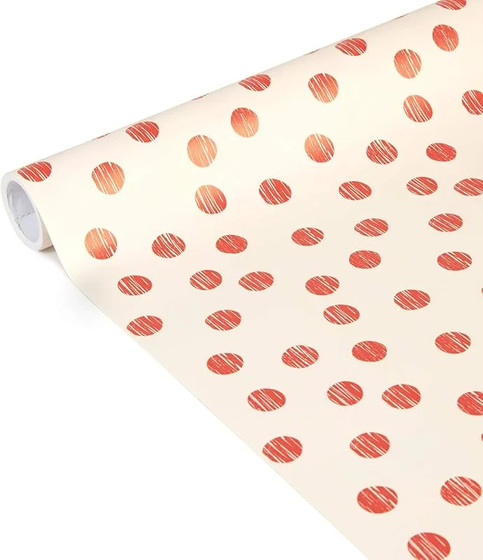 Besuche den Clairefontaine-Store Clairefontaine 223865C - Rolle Geschenkpapier Excellia Tiny Rolls, 5 m x 35 cm, 80 g, 1 Rolle, Rote Punkte — Geschenkverpackung