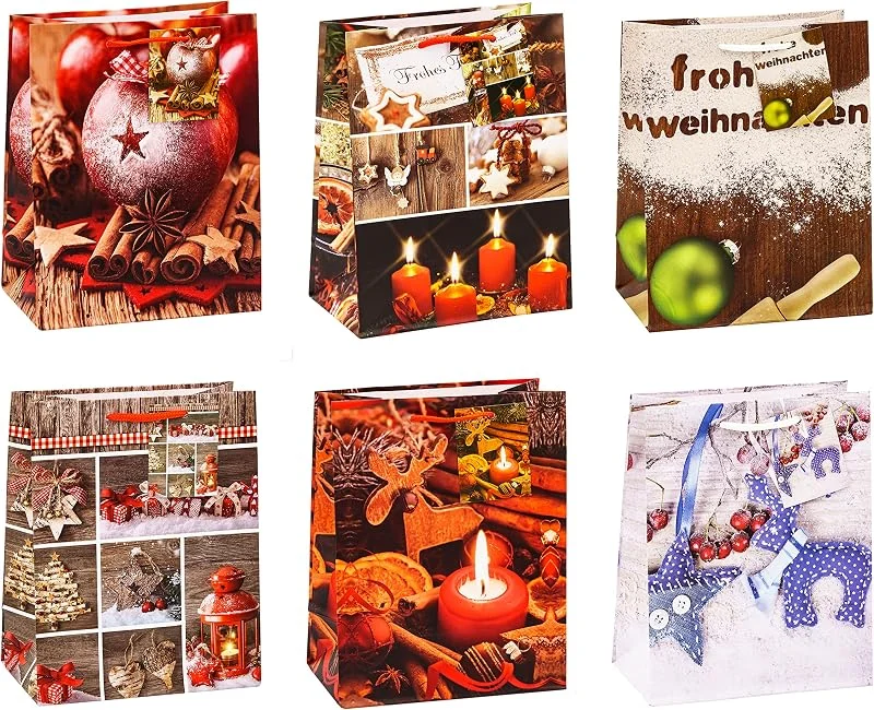 Besuche den TSI-Store TSI Geschenktüten WEIHNACHTEN SERIE 6, Größe: Mittel (HxBxT 23 x 18 x 10 cm), 12er Packung, Art. Nr. 87016 — Geschenkverpackung