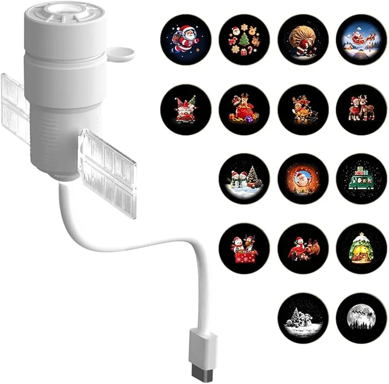 Marke: Generisch 2 in 1 LED Weihnachten Projektor 360° Drehbar mit 16 Folien — Weihnachtsbeleuchtung
