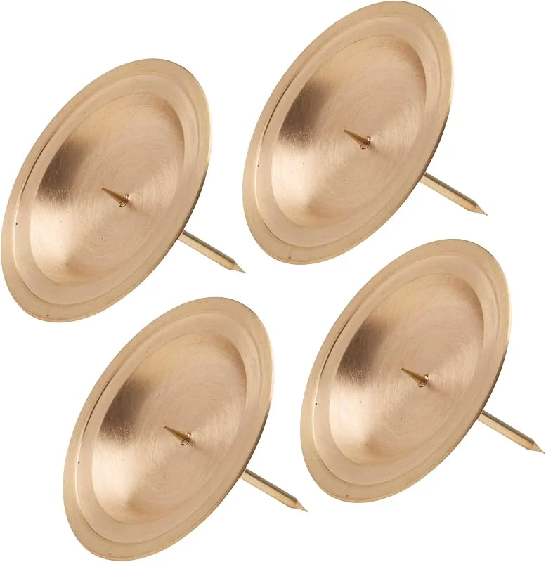 Besuche den NKlaus-Store NKlaus 4 Adventskranz-Kerzenteller Ø 8, 5cm, Messing, Gold matt — Kerzenlicht Abendessen