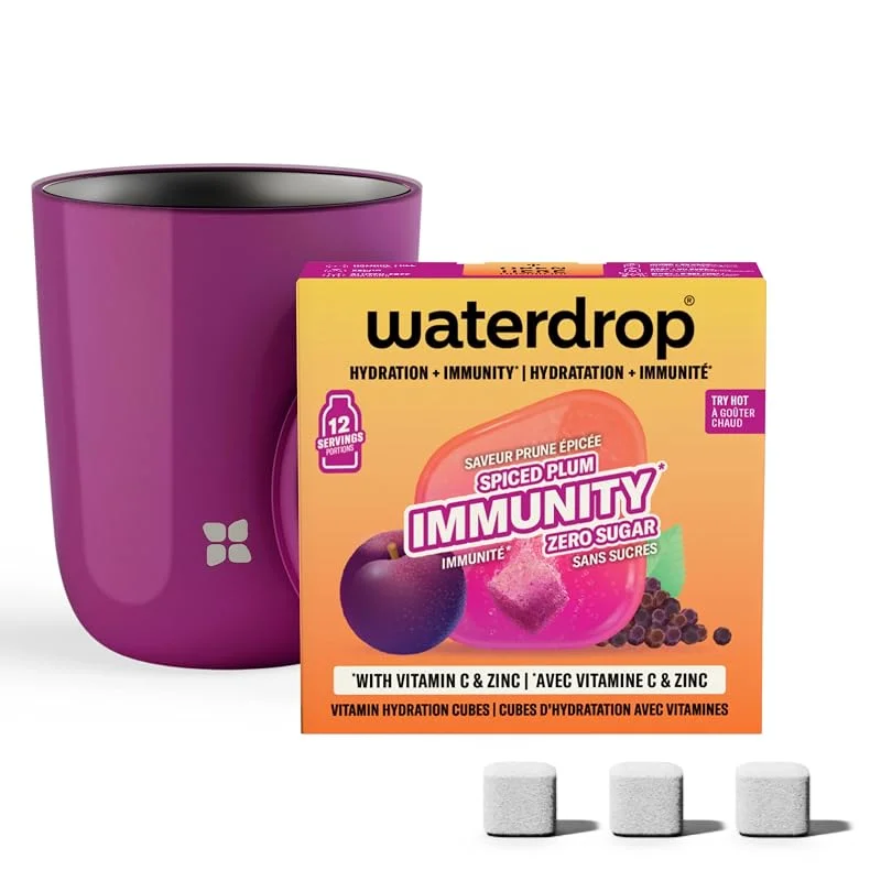 Besuche den waterdrop MICRODRINK-Store waterdrop® Würzige Pflaume - 12 Würfel Getränkepulver, Vitamin C & Zink — Advent und Tisch