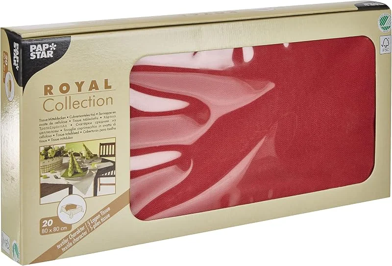 Besuche den PAPSTAR-Store PAPSTAR 20x Mitteldecke Tissue Royal Collection 80x80 cm Bordeaux — Küche & Haushalt