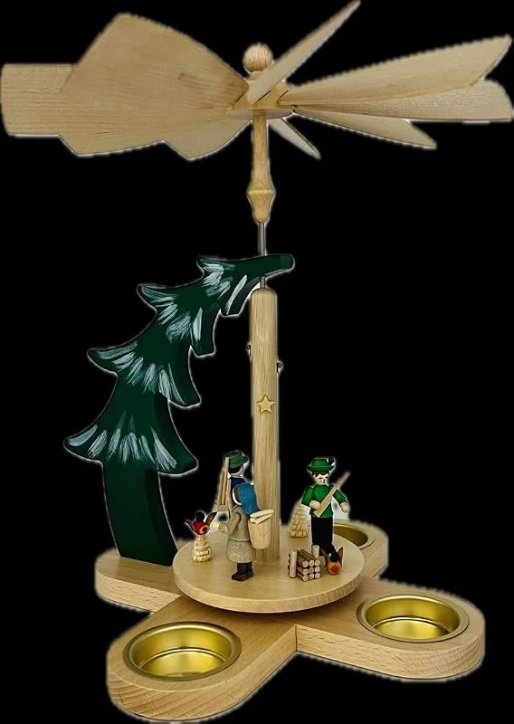 Besuche den Rudolphs Schatzkiste-Store Rudolphs Schatzkiste Pyramide Tannengestell Waldleute mit Förster bunt Höhe 27cm NEU Weihnachtspyramide Baumpyramide Holzbaum Holzpyramide — Weihnachtsdeko