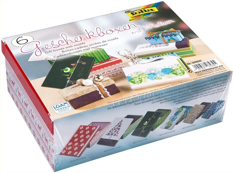 Besuche den folia-Store folia 32602 - Geschenkboxen 6er Set, sortiert mit Weihnachtsmotiven und in 6 verschiedenen Größen, ideal zum Verschenken oder zur Aufbewahrung — Geschenkverpackung